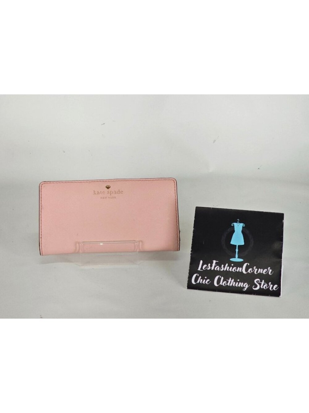 Kate Spade New York Pink Saffiano Leather Staci Large Slim Bifold Wallet 278